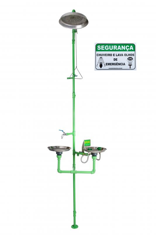 Chuveiro lava olhos de segurança